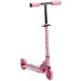 Pink kids light-up music scooter with LED lights and adjustable handlebar