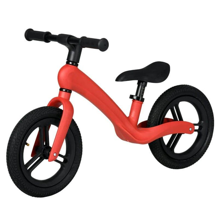 Lightweight Balance Bike with Adjustable Seat and Rubber Wheels in Red - Little and Giant Explorers AIYAPLAY