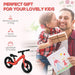 Lightweight Balance Bike with Adjustable Seat and Rubber Wheels in Red - Little and Giant Explorers AIYAPLAY