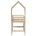 Kids Loft Bed with Ladder and Roof in Solid Wood Pine (90 x 200cm) - Little and Giant Explorers vidaXL