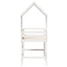 Kids Loft Bed with Ladder and Roof in White and Solid Wood Pine (90 x 200cm) - Little and Giant Explorers vidaXL