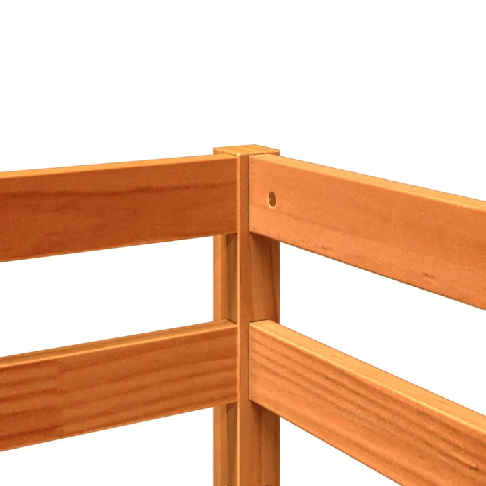 Kids Loft Bed with Ladder and Slide – Wax Brown | Guardrails and Play Space VIDAXL - Little and Giant Explorers vidaXL