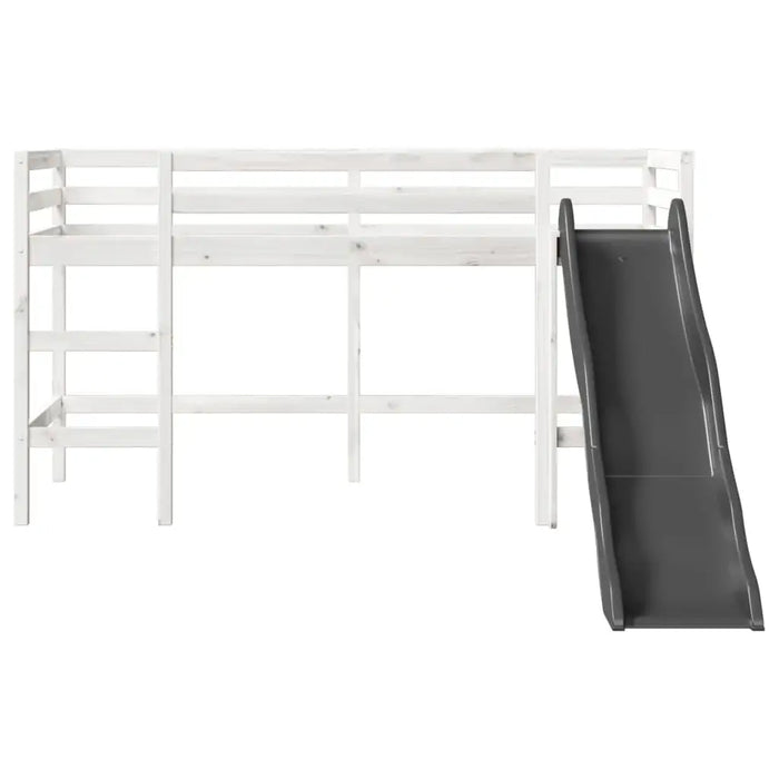 Kids Loft Bed with Ladder and Slide – White | Guardrails and Play Space VIDAXL - Little and Giant Explorers vidaXL