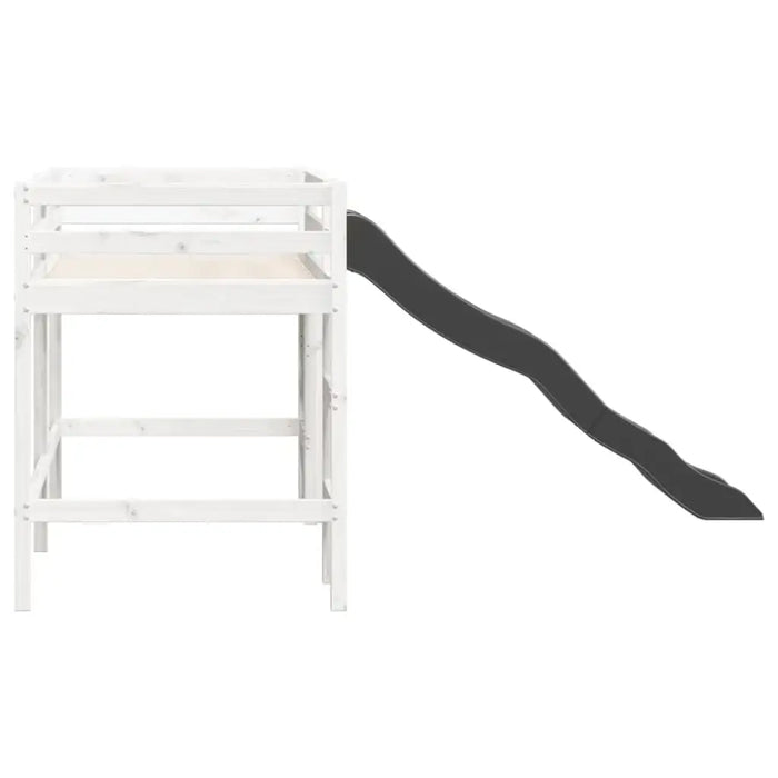 Kids Loft Bed with Ladder and Slide – White | Guardrails and Play Space VIDAXL - Little and Giant Explorers vidaXL