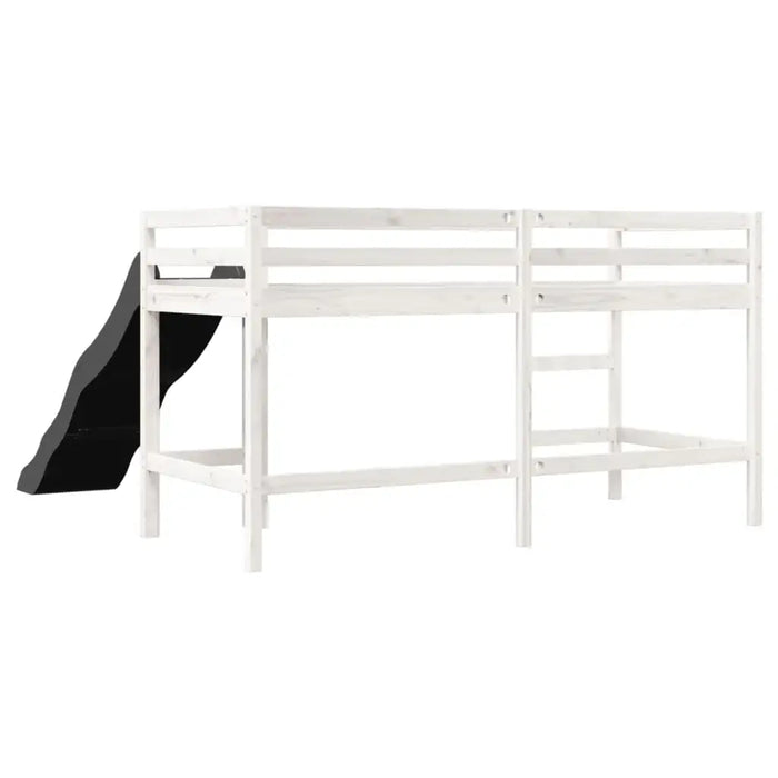 Kids Loft Bed with Ladder and Slide – White | Guardrails and Play Space VIDAXL - Little and Giant Explorers vidaXL