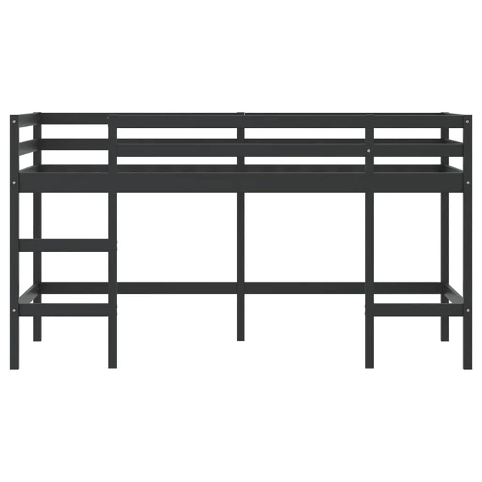 Kids Loft Bed with Ladder in Black and Solid Wood Pine (90 x 200cm) - Little and Giant Explorers vidaXL