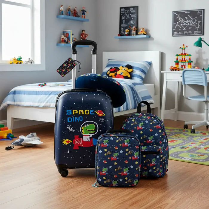 Kids Luggage Set – 5-Piece Astronaut Design | 15" Suitcase and Neck Pillow COSTWAY - Little and Giant Explorers Costway