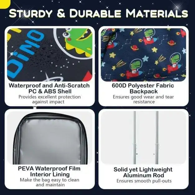 Kids Luggage Set – 5-Piece Astronaut Design | 15" Suitcase and Neck Pillow COSTWAY - Little and Giant Explorers Costway