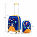 Children's suitcase with space-themed design and measurements on a white background