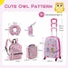 Kids Luggage Set Carry-On Suitcase Set with Backpack in Pink (5 Pieces) - Little and Giant Explorers Costway