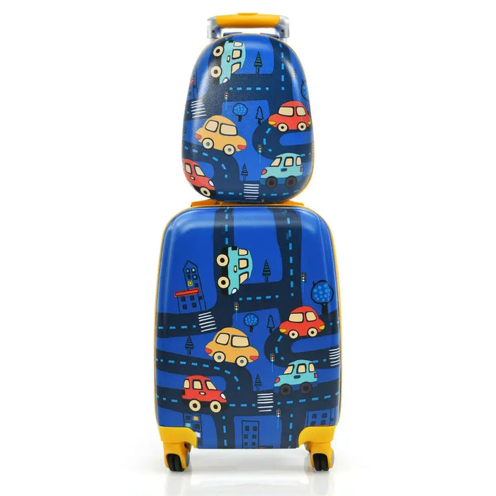 Kids Luggage Set with Backpack and Suitcase (2 Pieces) - Little and Giant Explorers Costway
