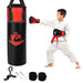 Kids Punch Bag with Hand Wraps and Wall Bracket - Little and Giant Explorers Costway