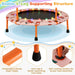 Children's trampoline with colorful lights and safety features on a white background