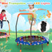 Kids Mini Trampoline with LED Lights and Padded Safety Handle in Navy - Little and Giant Explorers Costway