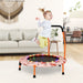 Kids Mini Trampoline with LED Lights and Padded Safety Handle in Orange - Little and Giant Explorers Costway