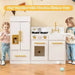 Kids Modular Wooden Kitchen Playset - White | Refrigerator, Stove and Accessories COSTWAY - Little and Giant Explorers Costway