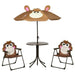 Kids garden set with two foldable monkey design chairs, table, and matching monkey umbrella