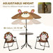 Kids garden set with two foldable monkey design chairs and adjustable umbrella, round table