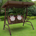 Kids monkey design swing seat with sunshade canopy on garden patio lawn