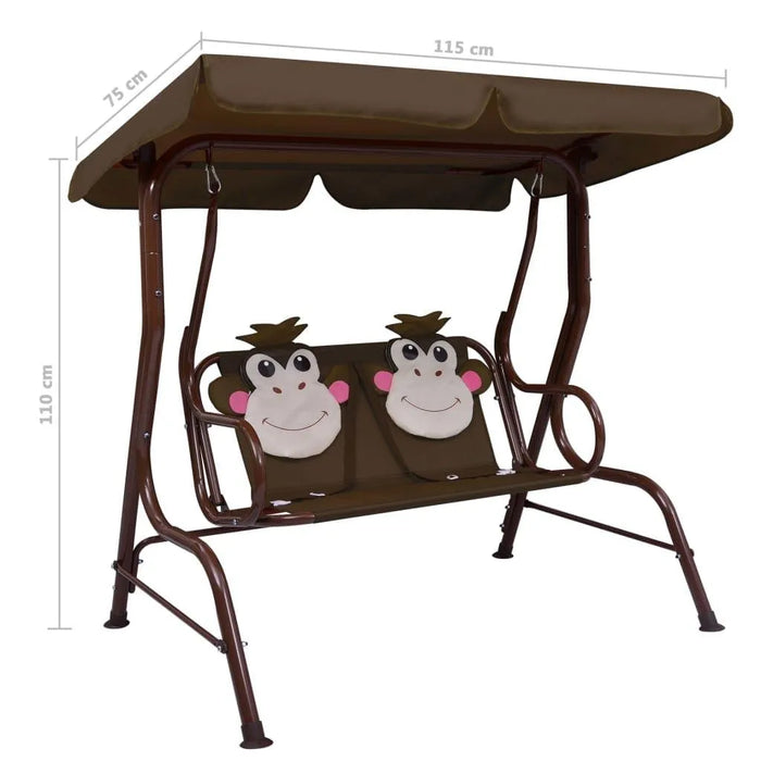 Kids 'Monkey' Swing Bench in Brown - Little and Giant Explorers vidaXL