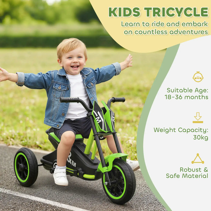 Kids Motorbike-Style Trike – Green | Steel Frame Toddler Balance Tricycle AIYAPLAY - Little and Giant Explorers