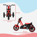 Kids Motorbike-Style Trike – Red | Steel Frame Toddler Balance Tricycle AIYAPLAY - Little and Giant Explorers