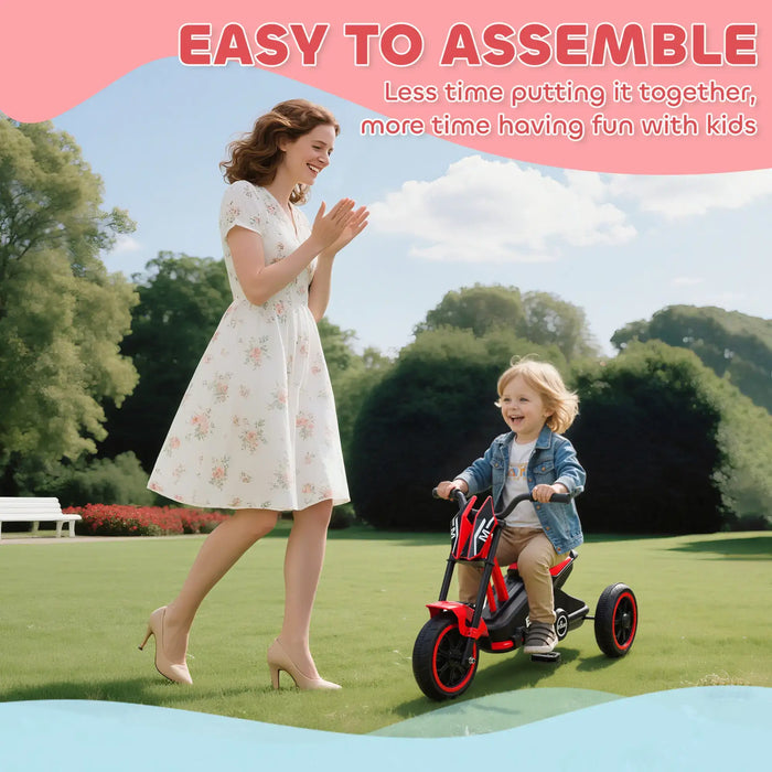 Kids Motorbike-Style Trike – Red | Steel Frame Toddler Balance Tricycle AIYAPLAY - Little and Giant Explorers