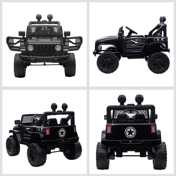 Off Road Electric Ride on Car Toy with Remote Control, Horn, Lights and Suspension Wheels 12V - Little and Giant Explorers HOMCOM