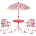 Kids Outdoor Bistro Table and Chair Set - Butterfly Design - Little and Giant Explorers Outsunny