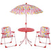 Kids Outdoor Bistro Table and Chair Set - Butterfly Design - Little and Giant Explorers Outsunny