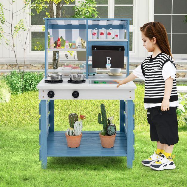 Outdoor Double Sided Mud Kitchen - Little and Giant Explorers Costway