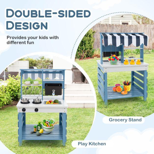 Outdoor Double Sided Mud Kitchen - Little and Giant Explorers Costway