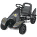 Black kids pedal go-kart with yellow lightning graphics and sporty design