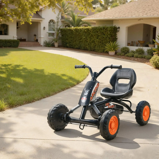 Kids Pedal Go-Kart – Black | Four-Wheel Stability, Pedal Power and Sporty Design AIYAPLAY - Little and Giant Explorers