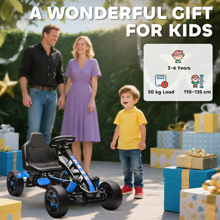 Kids Pedal Go-Kart Blue | Advanced with Automatic Clutch System - Little and Giant Explorers AIYAPLAY