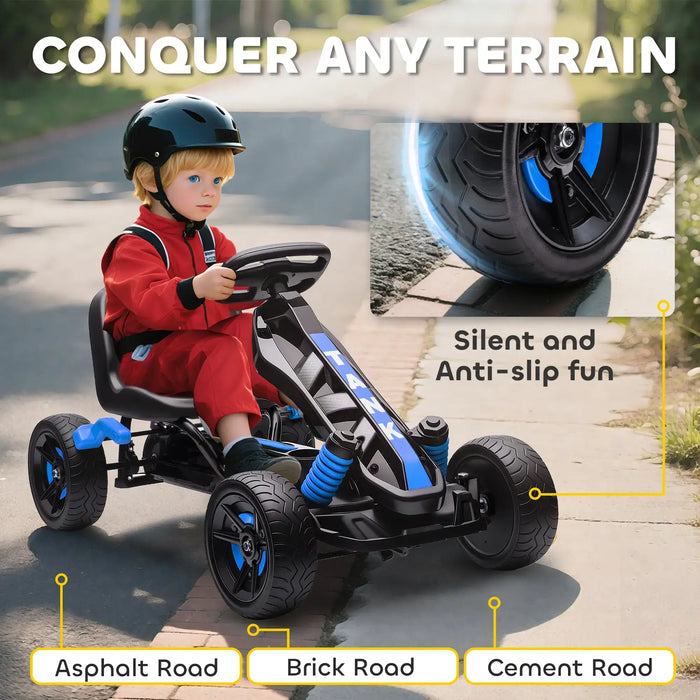 Kids Pedal Go-Kart Blue | Advanced with Automatic Clutch System - Little and Giant Explorers AIYAPLAY