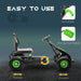Green and black kids pedal go-kart with hand brake, anti-slip foot pedals, and easy controls.