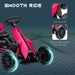 Pink and black kids pedal go kart with swing axle and shock-absorbed EVA wheels