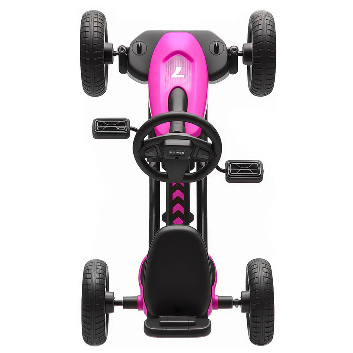 Kids Pedal Go-Kart Pink | Compact with Four EVA Wheels - Little and Giant Explorers AIYAPLAY