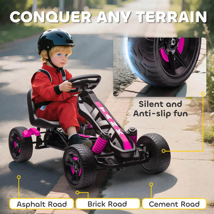 Kids Pedal Go-Kart Pink | Advanced with Automatic Clutch System - Little and Giant Explorers AIYAPLAY