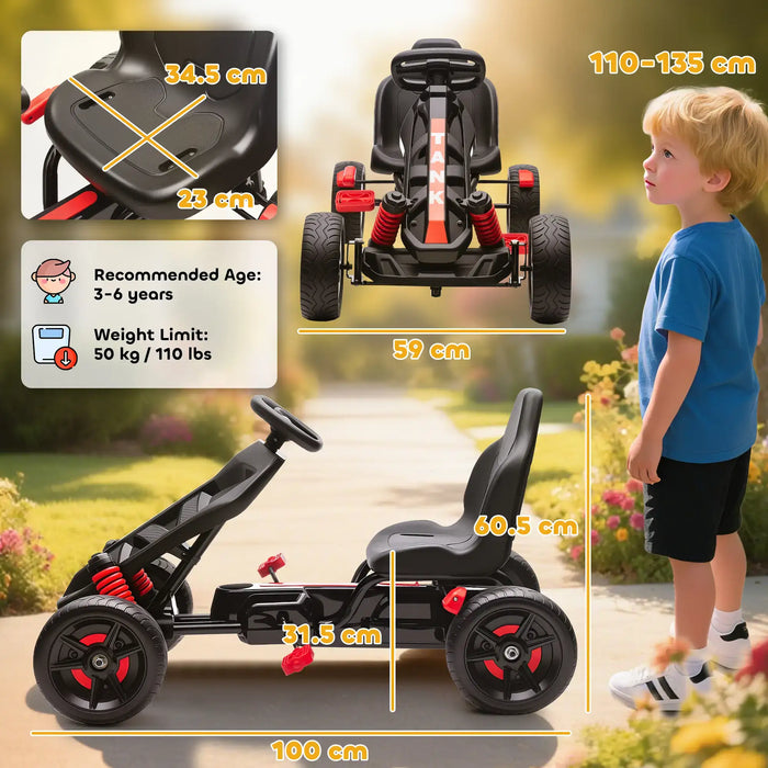 Kids Pedal Go-Kart Red | Advanced with Automatic Clutch System - Little and Giant Explorers AIYAPLAY