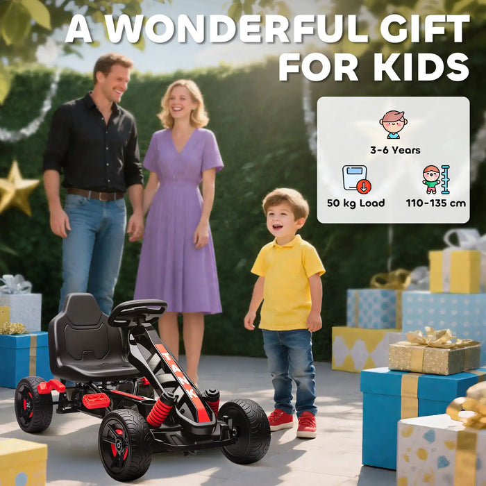 Kids Pedal Go-Kart Red | Advanced with Automatic Clutch System - Little and Giant Explorers AIYAPLAY