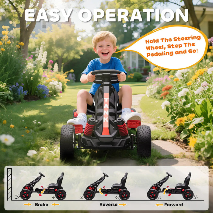 Kids Pedal Go-Kart Red | Advanced with Automatic Clutch System - Little and Giant Explorers AIYAPLAY