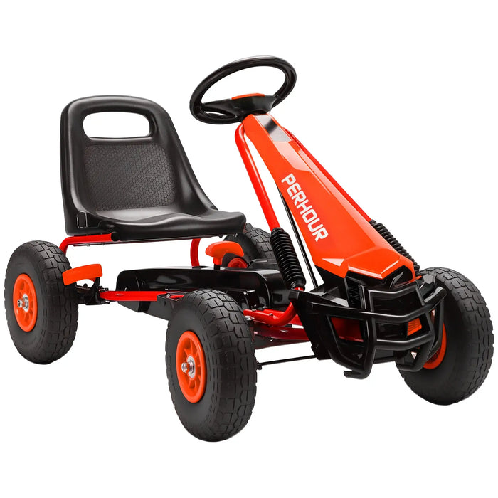 Kids Pedal Go-Kart – Red | Adjustable Seat, Handbrake and EVA Tyres AIYAPLAY - Little and Giant Explorers AIYAPLAY