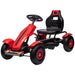 Pedal Go Kart Ride On Racer with Adjustable Seat, Inflatable Rubber Tyres and Handbrake in Red - Little and Giant Explorers HOMCOM