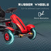 Pedal Go Kart Ride On Racer with Adjustable Seat, Inflatable Rubber Tyres and Handbrake in Red - Little and Giant Explorers HOMCOM