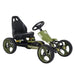 Pedal Go Kart, Ride On Racer with Braking System and Adjustable Seat in Green - Little and Giant Explorers HOMCOM