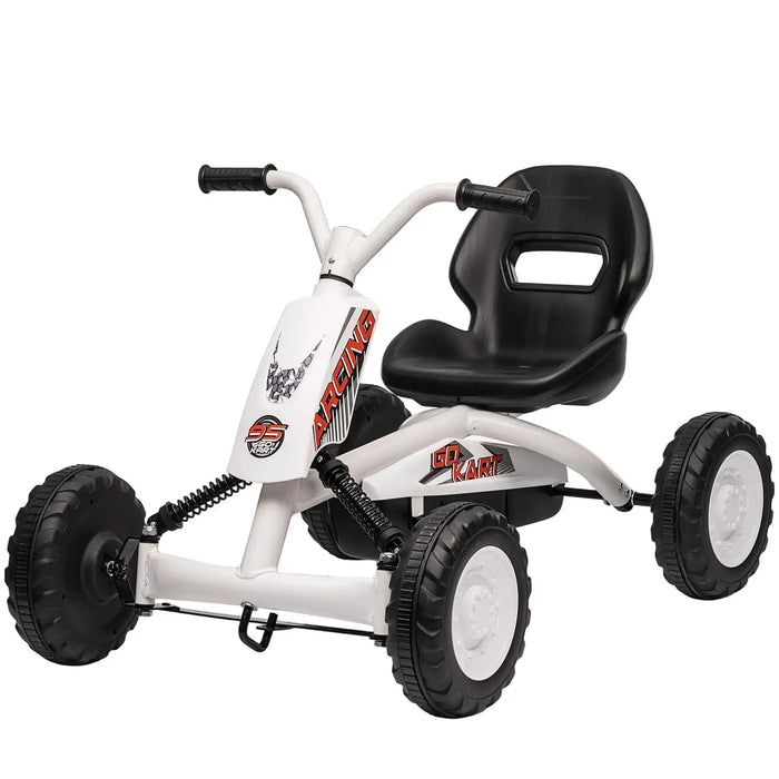 Kids Pedal Go-Kart – White | Four-Wheel Stability, Pedal Power and Sporty Design AIYAPLAY - Little and Giant Explorers