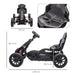 Pedal Go Kart with Adjustable Seat, EVA Wheels, Adjustable Seat and Handbrake in Black - Little and Giant Explorers HOMCOM