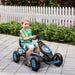 Pedal Go Kart with Adjustable Seat and Inflatable Tyres in Blue - Little and Giant Explorers HOMCOM